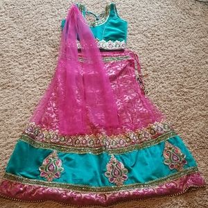 Indian pakistani lehnga choli set for little girl